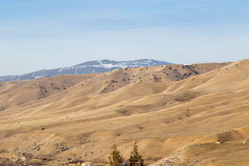 Fototapeta na wymiar hilly mountain in the desert in Kazakhstan