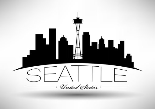 Vector Seattle Skyline Design