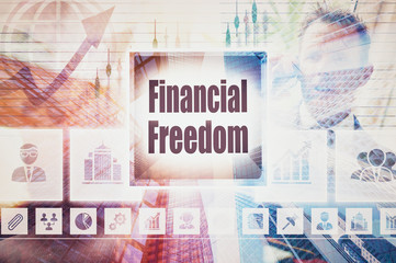 Business Financial Freedom collage concept