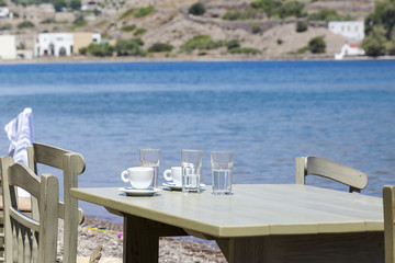 coffee table, greek island