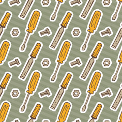 Seamless Vector Pattern with Tools