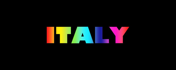Word Italy with colorful letters