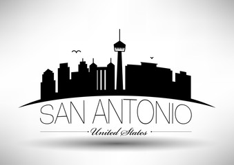 Obraz premium Vector San Antonio City Skyline Design