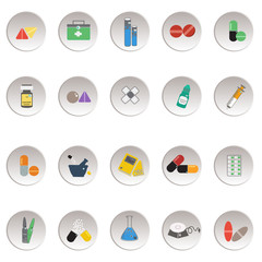medicine medical on white background,Science lab Vector Icon .
