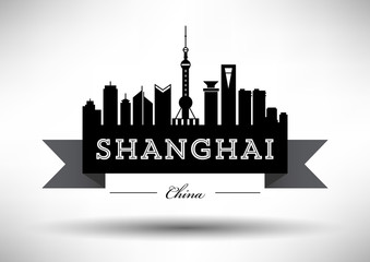 Fototapeta premium Vector Shanghai City Skyline Design