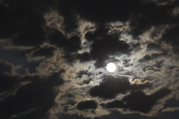 Naklejka na ściany i meble moon clouds night