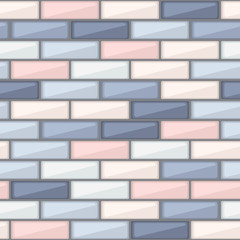 Mosaic tiles seamless vector background. Abstract graphic pattern with colorful brick elements. Vector illustration