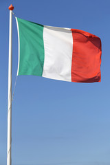 Italian flag blowing in the wind