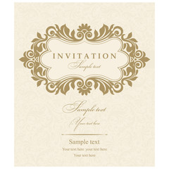 Wedding Invitation cards in an vintage-style gold