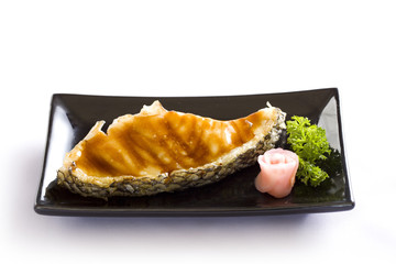 Grilled Salmon steak with Soy Sauce