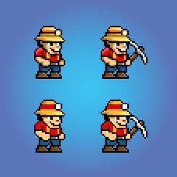 funny adventure game pixel art character