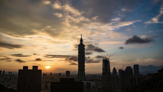 TAIPEI, TAIWAN -  5 MAY 2016: Taipei 101 building in Taiwan, one of the tallest structures in the world