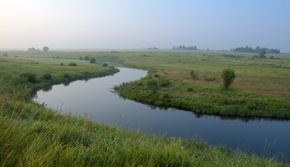 Summer landscape with river