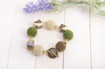 Bead Bracelet. Top view.