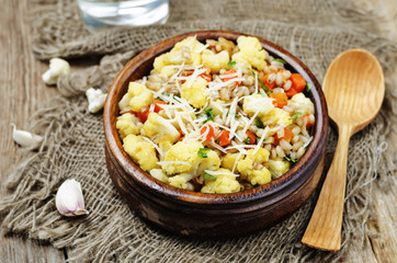 cauliflower carrot barley porridge