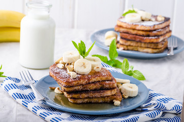 French toast with banana