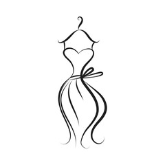 ball gown silhouette on a hanger