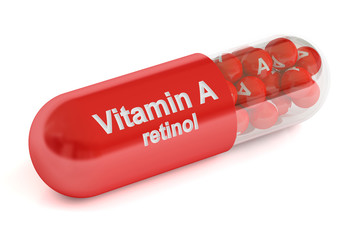 Vitamin A capsule , 3D rendering