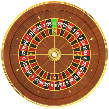 Casino roulette, top view. 3D rendering