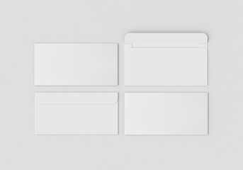 Base white stationery mock-up template for branding identity on gray background for graphic designers presentations and portfolios. 3D rendering.