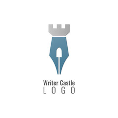 Writer Castle Logo Template Design Vector.