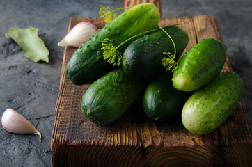 Canned cucumbers on the table