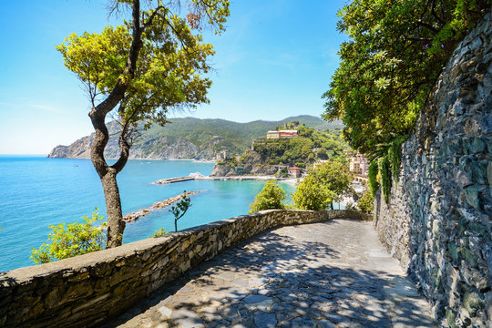 Cinque Terre: Hiking trail to Monterosso al Mare in early summer, Liguria Italy Europe