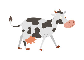 Cartoon cow character isolated