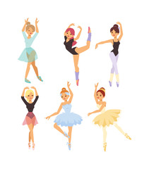 Obraz na płótnie Canvas Ballerina dancer vector girl
