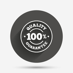 100% quality guarantee icon. Premium quality.