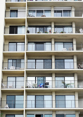 Fototapeta na wymiar exterior view of hotel balcony