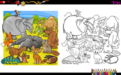 animal group coloring book