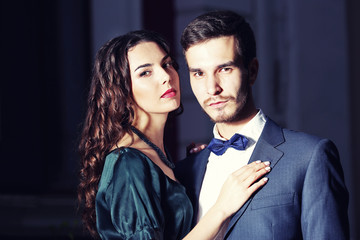 Elegant couple, outdoor