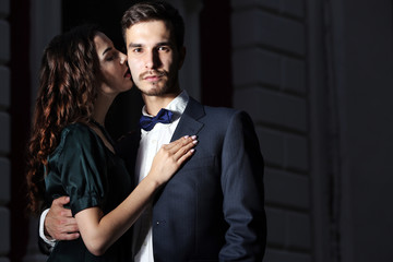 Elegant couple, evening outdoor