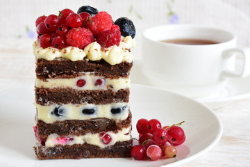 homemade cake with berries