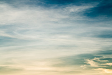 colorful dramatic sky with cloud at sunset