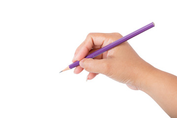 Woman hand holding pencil