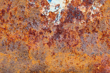 A background of peeling paint and rusty old metal