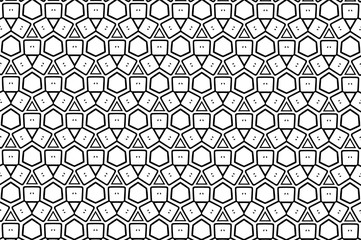 Ornament with elements of black and white colors. S
