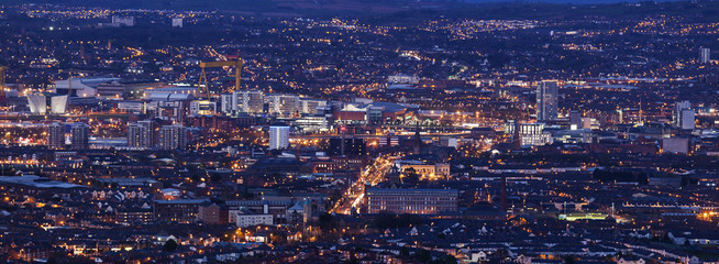 Aerial panorama of  Belfast - obrazy, fototapety, plakaty