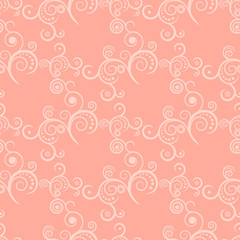 vector illustration. Vintage floral lace pattern. white on a pink background