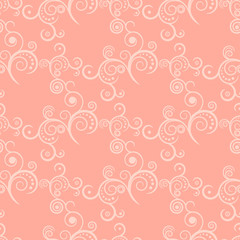 vector illustration. Vintage floral lace pattern. white on a pink background