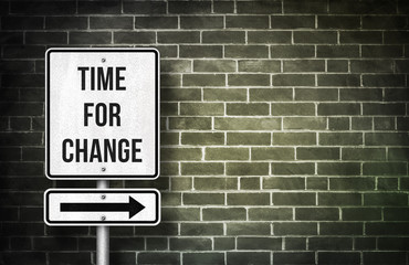 Fototapeta premium Time for change road sign concept
