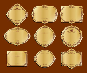 Line thai background golden of light.Thailand pattern traditional gold background and texture have label with wave.golden pattern thai silk style vector design for text background,