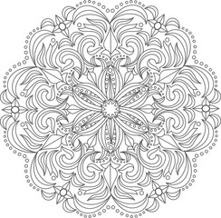 Gold mandala line frame floral vector design