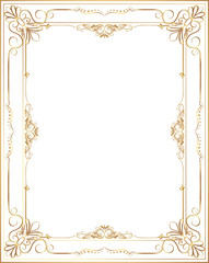 gold decorative horizontal floral elements, corners, borders, frame, crown. Page decoration.