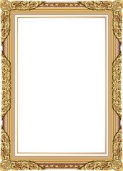 Gold photo frame with corner line floral for picture, Vector design decoration pattern style.frame...