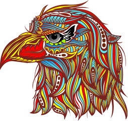 Eagle head zentangle stylized. Vector Hand Drawn sketch for tattoo design or makhenda.