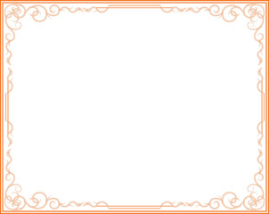 Gold photo frame with corner line floral for picture, Vector design decoration pattern style.frame floral border template,wood frame design is patterned Thai style.frame gold metal beautiful corner.