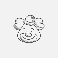 Clown sketch icon.